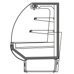 Bočný rez - NINA SEMI - Nízka prístenná vitrína spájateľná do linky